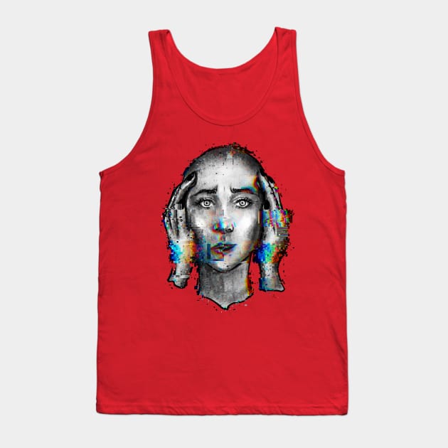 Glitch in the Simulation Tank Top by sparkling-in-silence